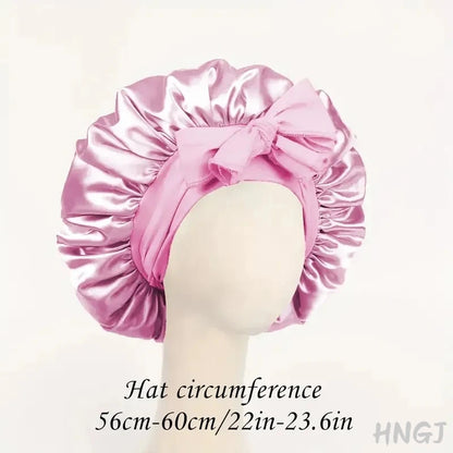 2026 Adjustable Silk Satin Bonnet for Sleeping Hair Bonnet with Tie Band Bonnets for Women Men Hair Protection