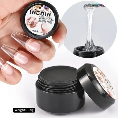 5ML Solid Gel For False Nails Bubble-free Transparent Solid Strong Glue Stick Nails Tips/Gems Long-lasting Solid Nail Patch Gel