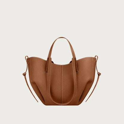 Y2K - French Luxury Large Capacity Women's Handbag, Leather Pleated Wing Bag, One Shoulder Underarm Handbag