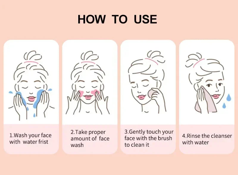 Electric Facial Cleansing Brush silicone IPX7 face massager facial cleanser sonic vibration cleaner deep hole face brush machine