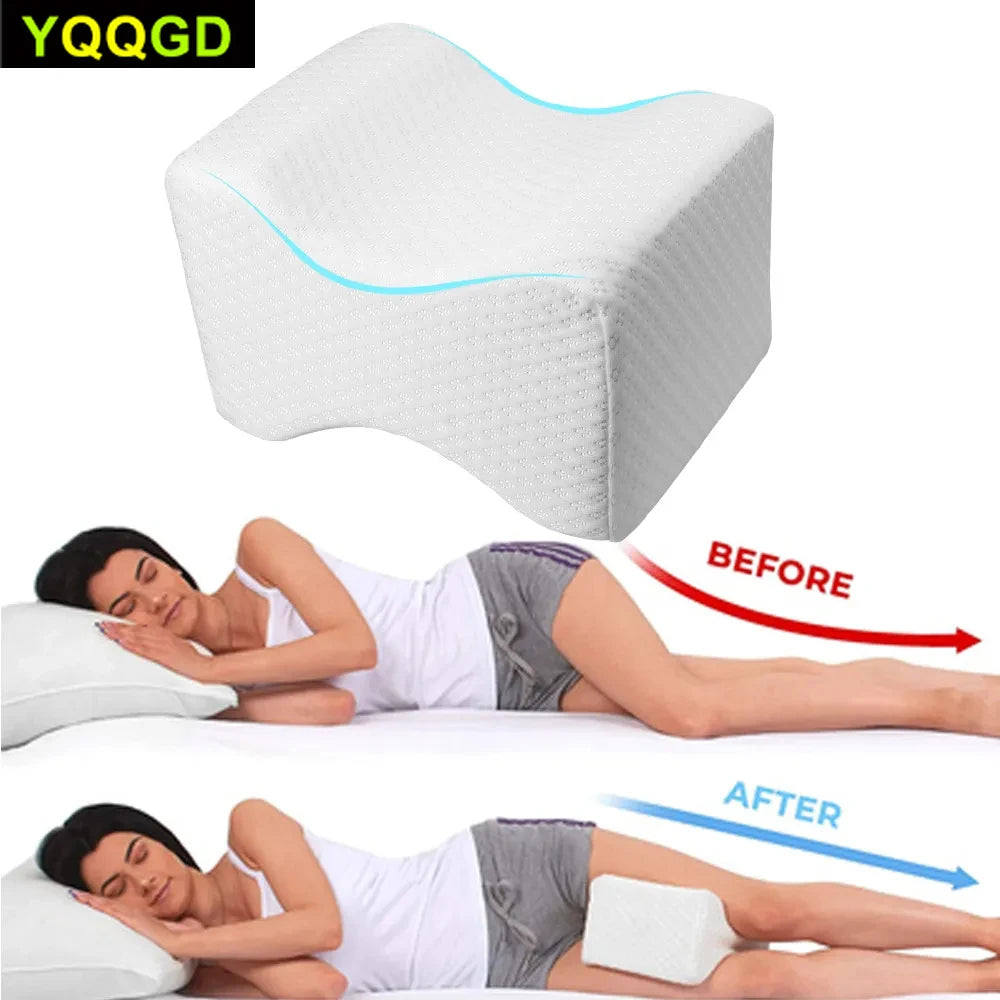 Memory Foam Knee Pillow Back Support Align Spine Pregnancy Body Pillows for Side Sleepers for Orthopedic Sciatica Back Leg Hip