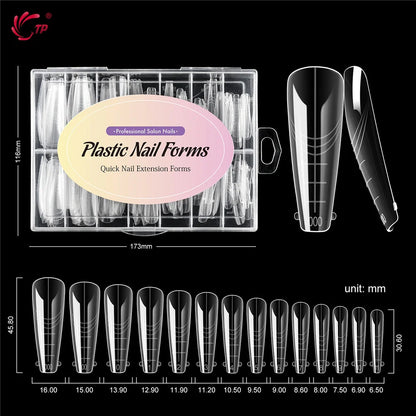 TP 140pcs/box New Nail Dual Forms Acrylic Nails Top Forms for Extension Quick Building UV Gel Molds Full Cover Nail Upper Forms