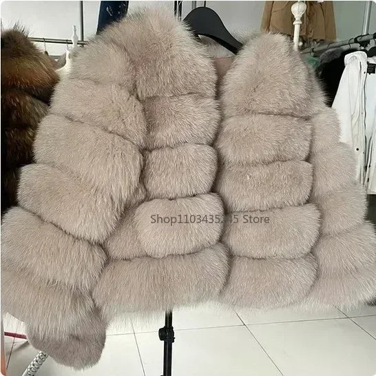 Women's Fashion faux fur coat super hot Autumn Winter women short Faux fox fur fluffy jacket high quality 5xl Ladies furry coats