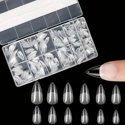 600Pcs Full Cover Press On Nail Tips Stiletto Almond Square Coffin French False Fake Soak Off Gel Nail Extension Tips Capsule