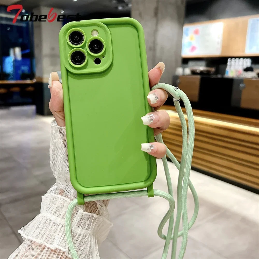 Crossbody Adjustable Lanyard Strap Rope Case For Xiaomi Redmi 14C Note 14 Pro Plus 4G 5G POCO X7Pro Silicone Cover