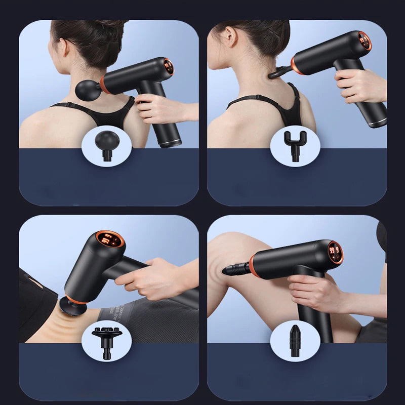 99 Gears Massage Gun Smart Fascia Gun Electric Neck Massager Tool for Body Massage Relaxation Fitness Muscle Pain Relief