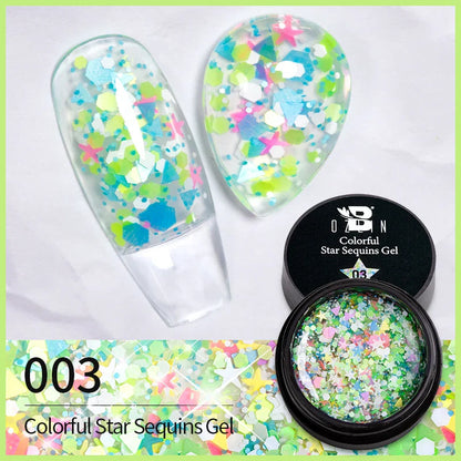 BOZLIN 5ml Sparkling Chameleon Mica Shell Gel Polish Colorful Sequins Manicure Semi Permanent Soak Off Nail Art Gel Varnish