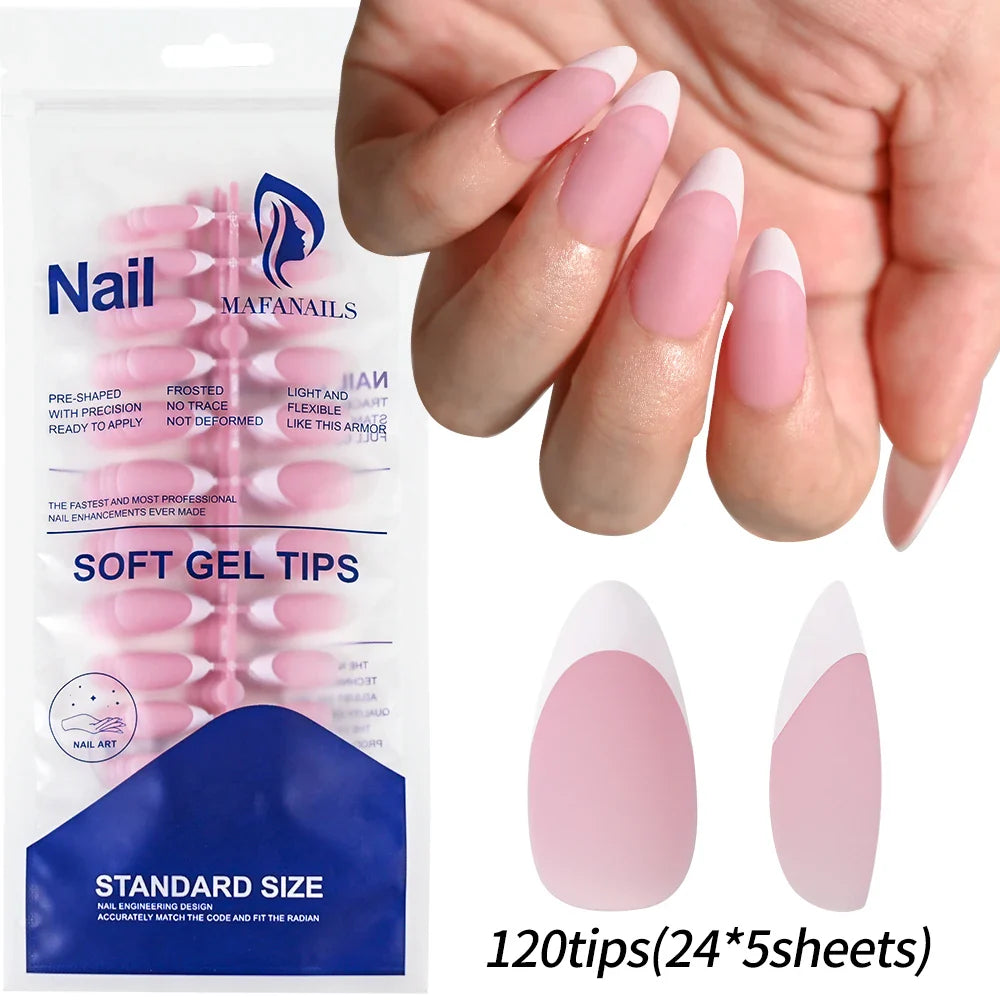 100pcs Black Almond Fake Nail Mid-length Solid Color Artificial Nail Removable Press On Nails Tip Almond Nail Art False Nail