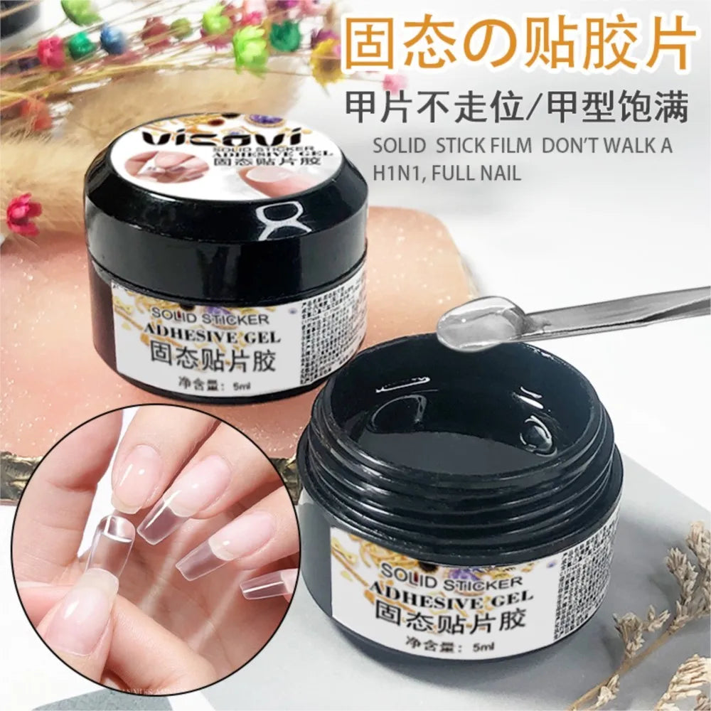 5ml Soft Nail Tips Gel For Press On False Nails Solid Sticker Adhesive Nail Gel UV Bond Rhinestone Fake Tips Extension Nail Glue