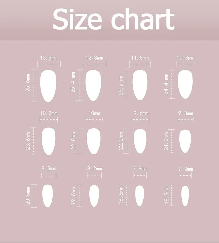 Fashion Brown Flowers Nude Color Nail Art Gold French Almond False Nails Detachable Finished Fake Nails Press on Nails with Glue