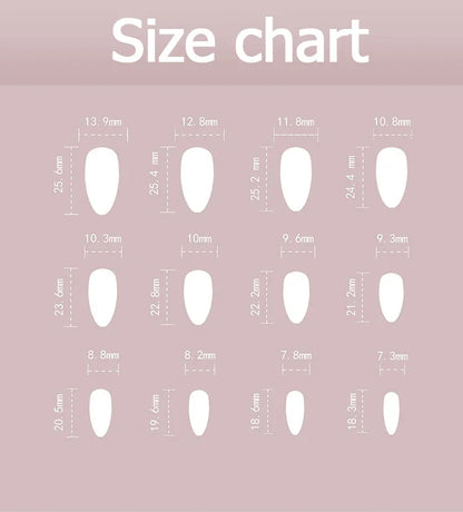 Fashion Brown Flowers Nude Color Nail Art Gold French Almond False Nails Detachable Finished Fake Nails Press on Nails with Glue