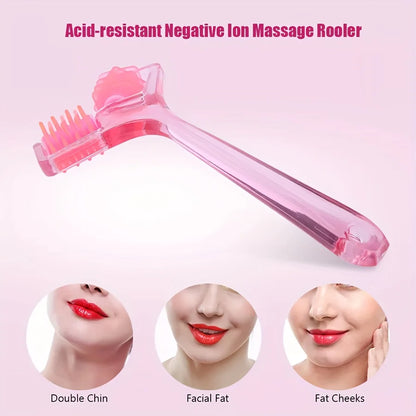 1pc Portable Double Roller Facial Massager for Lifting and Relaxing Muscles, Cheeks & Jawline Slimming Face Massage Tool