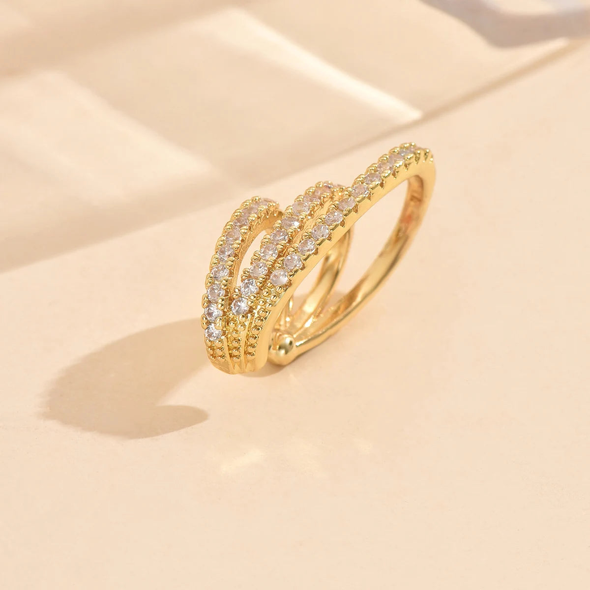 3 Pcs Zircon Korean Wave Multilayer Geometry Ear Cuff Clip on Earrings For Women Without Piercing Non-pierced Jewelry Hot