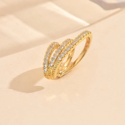 3 Pcs Zircon Korean Wave Multilayer Geometry Ear Cuff Clip on Earrings For Women Without Piercing Non-pierced Jewelry Hot