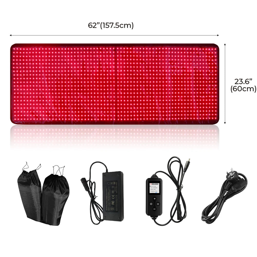 Almohadilla de terapia de luz roja TLB1000, 160 cm x 60 cm, 660 nm, 850 nm, infrarroja cercana, manta de terapia de luz roja LED para cuerpo completo, logotipo gratuito