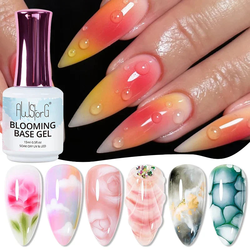 AWStorG15ml 2 IN 1 Crystal Top Coat Transparent Soak Off UV LED Nails Art Manicure Gel Nail Polish Varnishes Primer Function Gel