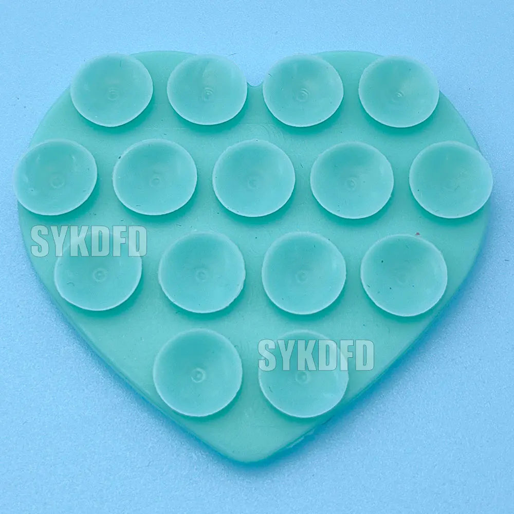 1Pcs Heart-shape Sucker Support Silicone Sucker Strong Adsorption Mobile Phone Fixed Pad Hand-Free Washable Suction Cup Bracket