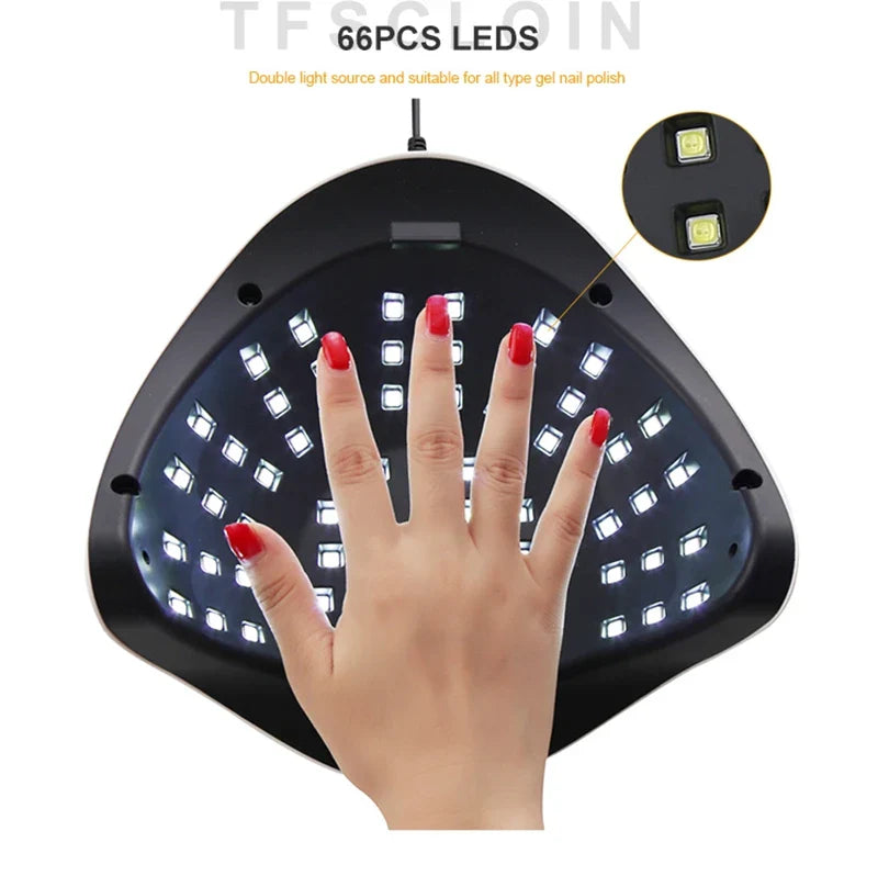 280w UV Lamp For Nails 66LEDs Nail Lamp Dryer With 4Timer Gel Polish Drying Lamp Smart Sensor Gel Lamps Professional Nail Tools