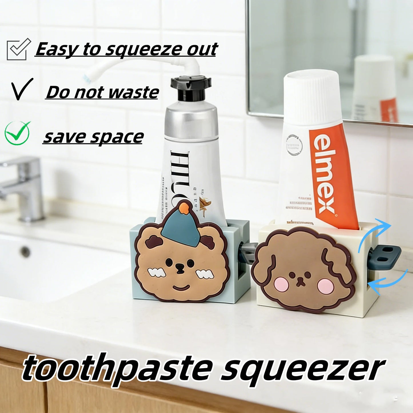 1PC Cartoon Manual Squeezers Toothpaste multiple style Bathroom Facial Cleanser Rolling Squeeze Clip Seat Holder Toothpaste
