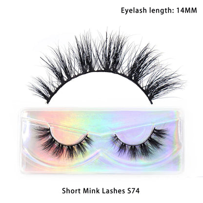 LEHUAMAO Makeup Mink Lashes 3D Short Mink Eyelashes Natural False Eyelashes Fluffy Mink Lashes Extension 12mm-15mm Eyelashes