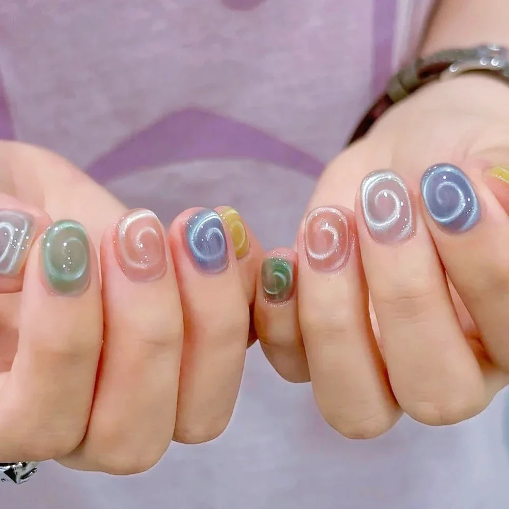 3D New Lollipop Vortex Cat Eye Nail Magnetic Pen Suck Rainbow Halo Vortex Nail Art Magnet Pen for CatEye MagneticGel Nail Polish