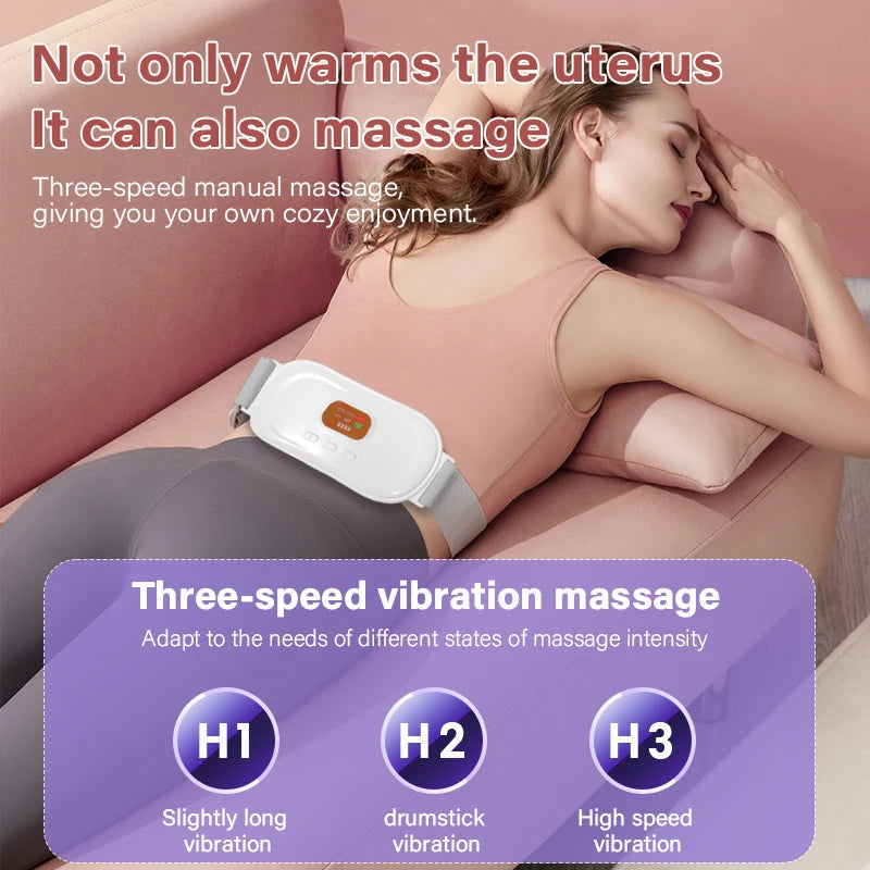 Electric Abdominal Massage Belt Uterus Warmth Hot Compress Vibration USB Charging for Women's Health Waist Warming Device