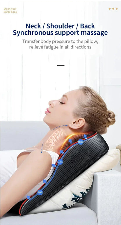 Multifunction Massage Pillow Neck Shoulder Back Electric Healthy Home Car Shiatsu Massager