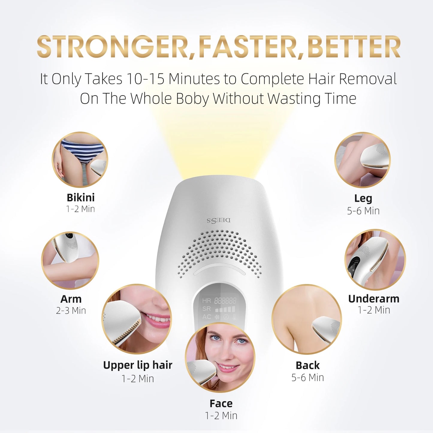 DEESS GP590 PLUS 3in1 Laser Epilator Hair Removal Permanent 0.9s Painless Cool Ipl Laser Hair Removal Machine Unlimited Flashes