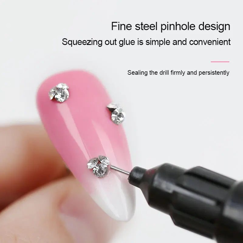 No Wipe Strong Nail Glue Rhinestone Nail Gel Adhesive For DIY Nail Art Gems Jewelry False Nails Extension Glue Stick The Drill