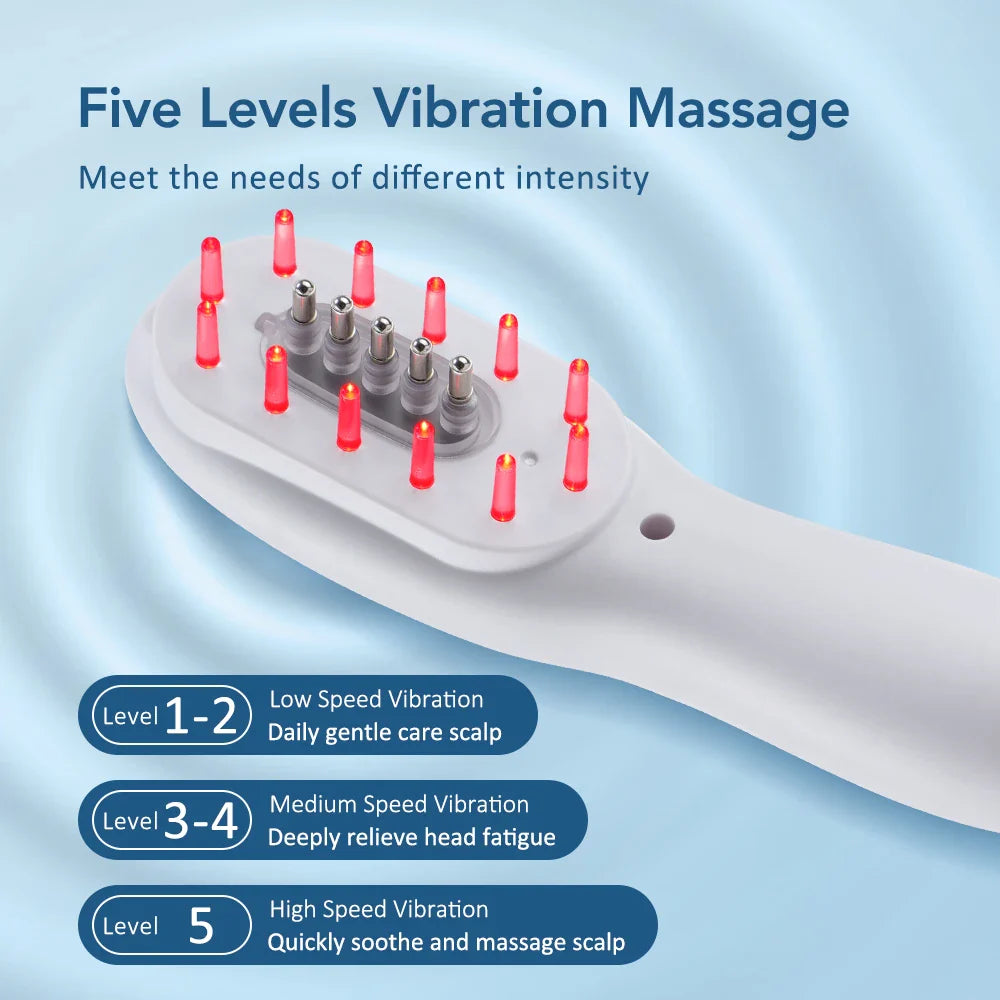 Blue Red Light Therapy Hair Growth Massage Comb Anti Hair Loss Liquid Comb Oil Scalp Applicator Vibration Head Massager Brush