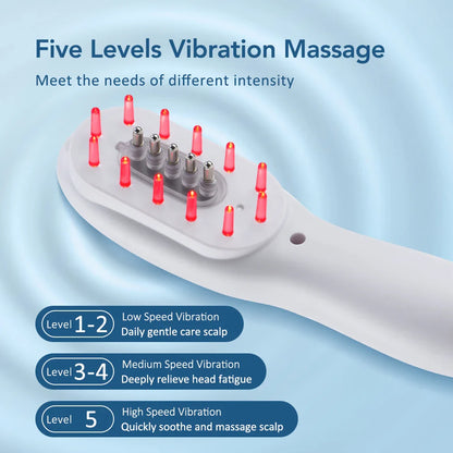 Blue Red Light Therapy Hair Growth Massage Comb Anti Hair Loss Liquid Comb Oil Scalp Applicator Vibration Head Massager Brush