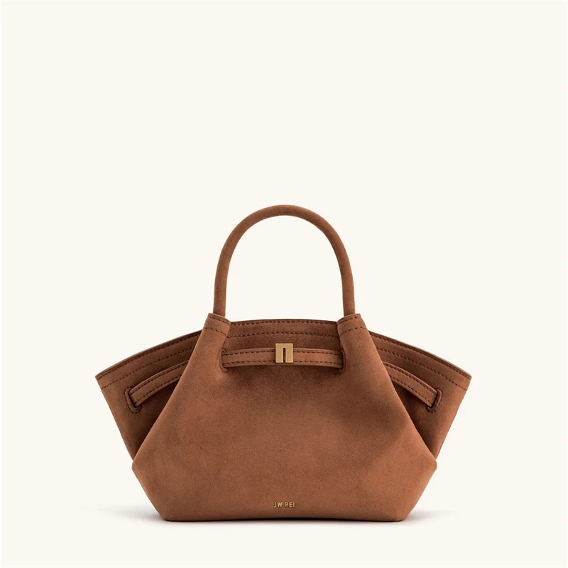 JW PEI 2025New Women's Canvas Brown Crossbody Shoulder Bag Mini Vegan Leather Tote Bag Handbag Dumpling Bag High Quality Leather