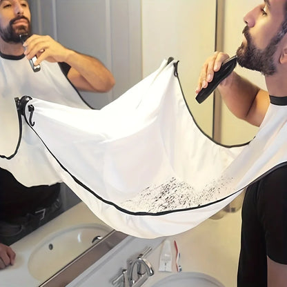 Beard Bib Apron, Beard Bib Hair Catcher for Shaving, Non-Stick Beard Shave Cape with Suction Cups, Grooming Accessories for Men