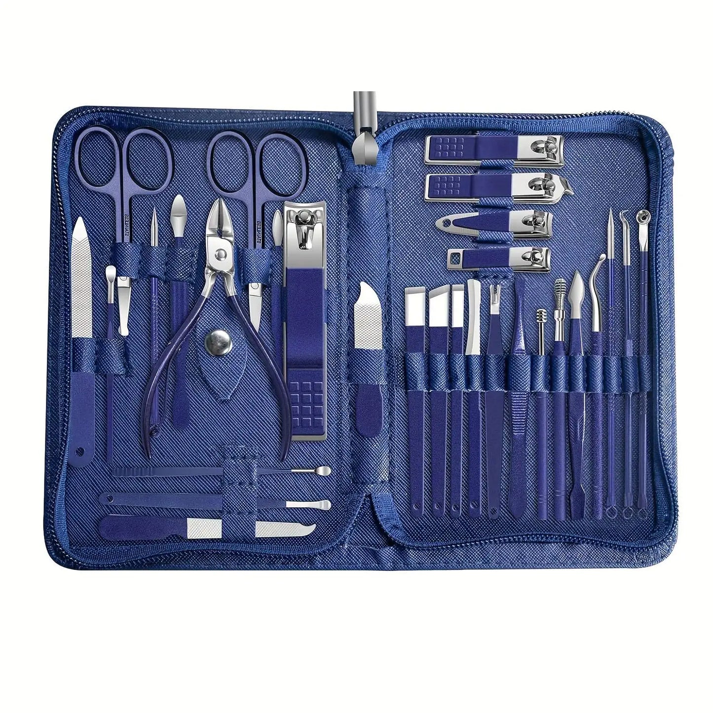30pcs Professional Stainless Steel Nail Clipper Set Green Nail Tools Manicure  Pedicure Set of 30pcs Travel Grooming Kit