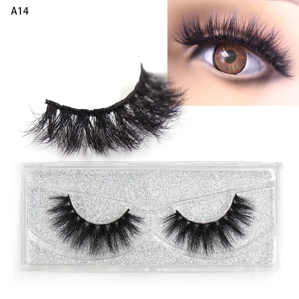 LEHUAMAO 3D Mink Eyelash Fluffy Cross Thick Natural Fake Eyelashes Lashes Dramatic Makeup Eye Lashes Handmade False Eyelash