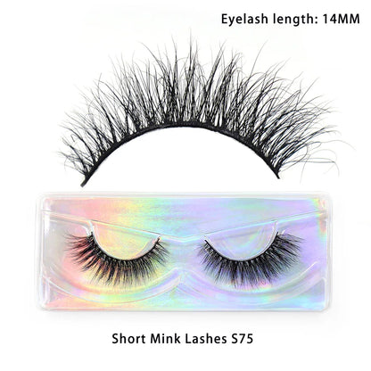 LEHUAMAO Makeup Mink Lashes 3D Short Mink Eyelashes Natural False Eyelashes Fluffy Mink Lashes Extension 12mm-15mm Eyelashes