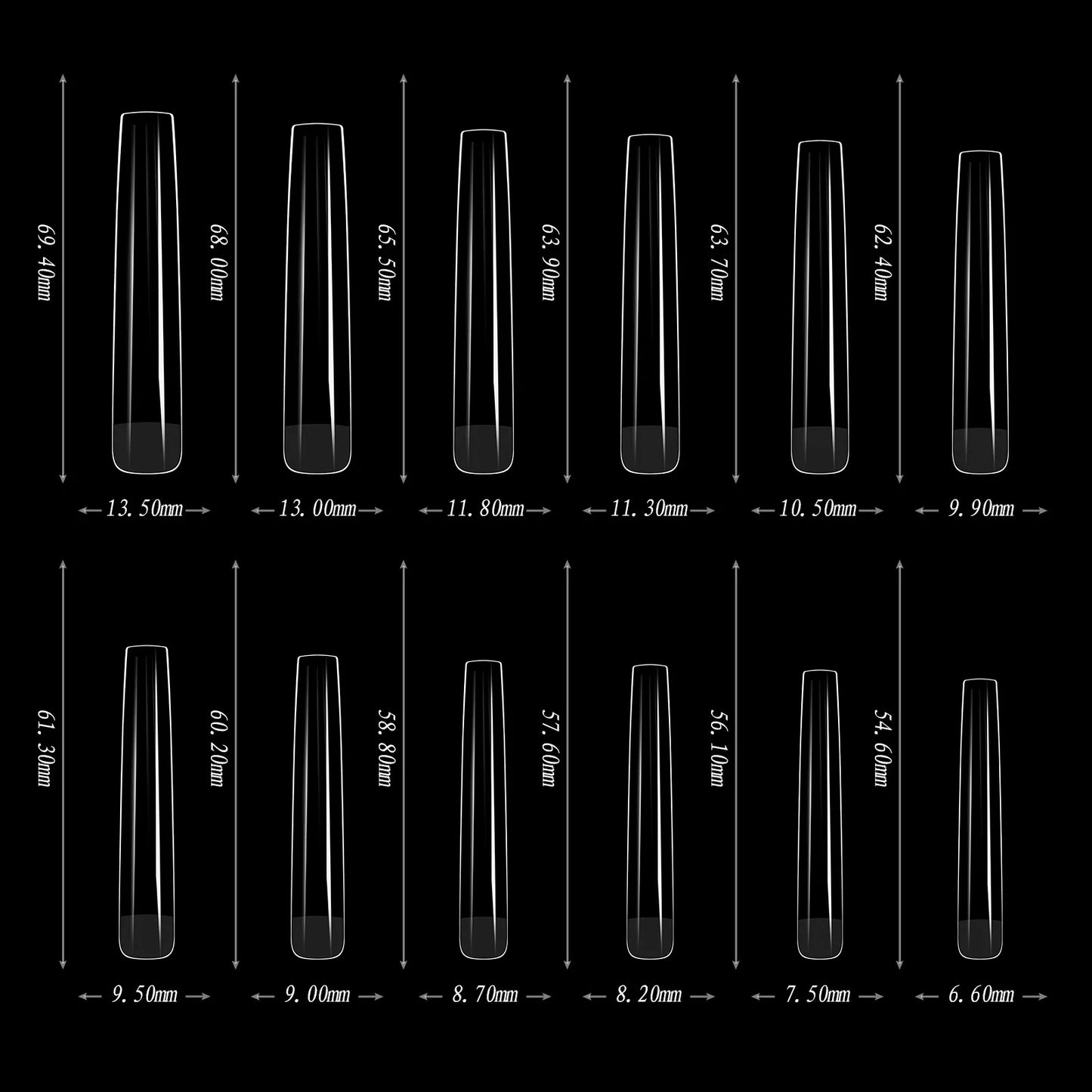 5XL Soft Gel Tips Press On Nails Acrylic Half/Full Cover Fake Nails 180pcs Stiletto Coffin Ballet DIY Extension Nail Supplies