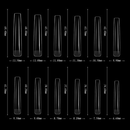5XL Soft Gel Tips Press On Nails Acrylic Half/Full Cover Fake Nails 180pcs Stiletto Coffin Ballet DIY Extension Nail Supplies