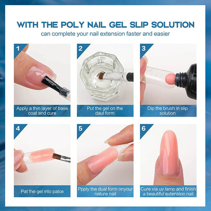 75/120/240ml Gel for Extension Anti-stick Gel Nail Polish Brush Bottle Cap as  Liquid Cup Fake Nails Slip Solution DIY Art Tools