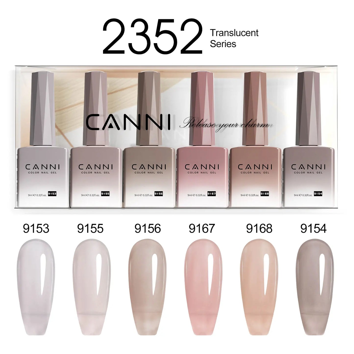 CANNI Nail Gel Polish Set HEMA TPO FREE Jelly Nude Color Rubber Base UV Construction Gel Semi Permanent Soak off UV LED Gel Nail