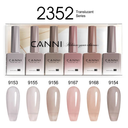 CANNI Nail Gel Polish Set HEMA TPO FREE Jelly Nude Color Rubber Base UV Construction Gel Semi Permanent Soak off UV LED Gel Nail