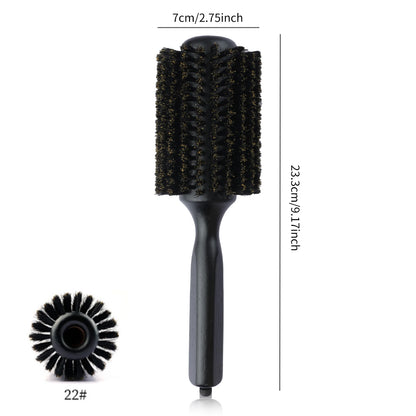 New 6 Sizes Black Wood Handle Boar Bristles Round Hair Brush Removable Tail Hairdressing Brush Pro Salon Barber Hair Round Comb