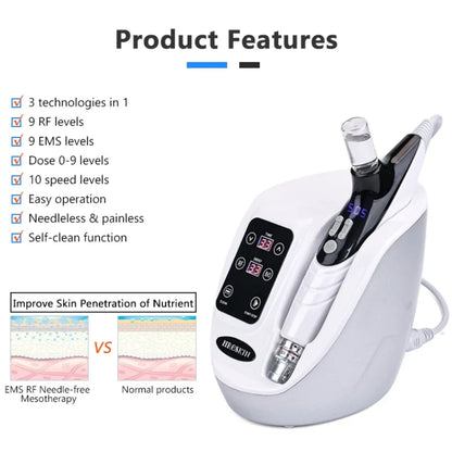 Portable RF Microcurrent Beauty Machine Lift Saggy Skin Brighten Dullness Hydrate Facial Moisturizing Equipment for Glowing Face