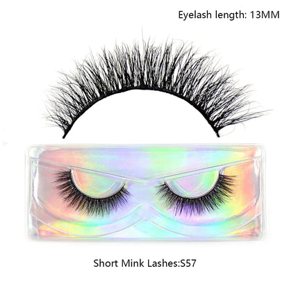 LEHUAMAO Makeup Mink Lashes 3D Short Mink Eyelashes Natural False Eyelashes Fluffy Mink Lashes Extension 12mm-15mm Eyelashes