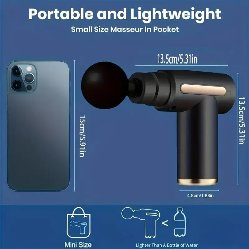 Portable Quiet Massage Gun  Ultra Small & Quiet Muscle Massage Gun USB Charging- for Home Gym Outdoors With one head