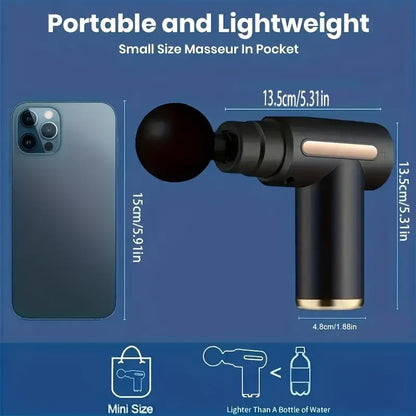 Portable Quiet Massage Gun  Ultra Small & Quiet Muscle Massage Gun USB Charging- for Home Gym Outdoors With one head