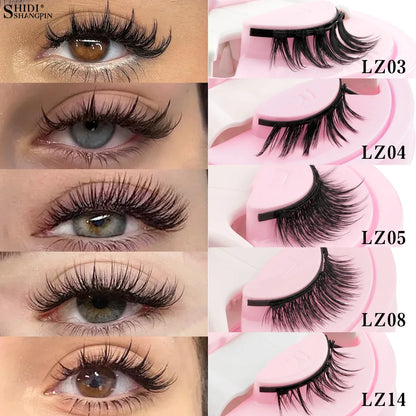 1 Pair Reusable Magnetic Eyelashes Set With Magnetic Tweezers Natural Faux Mink Lashes Fluffy Fake Eyelash Extension Makeup Tool
