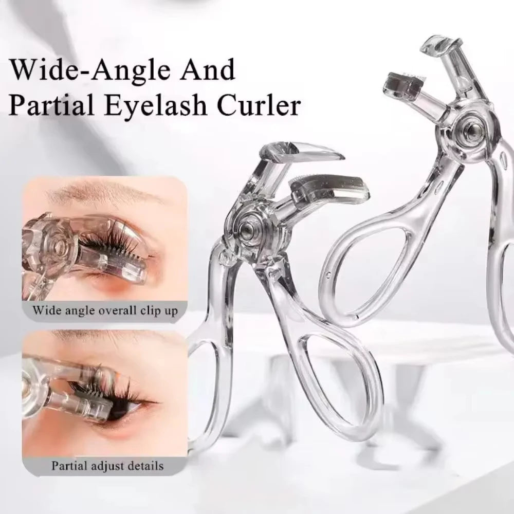 Professional Eyelash Curler Frameless One-clip Curling Comb Tooth Eyelash Curler with Refill Pad Long-lasting Shaping Lash Tools