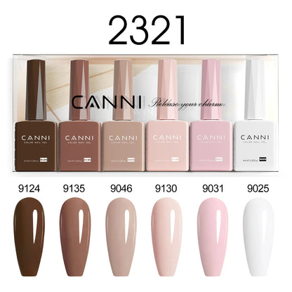 CANNI Nail Gel Polish Set HEMA TPO FREE Jelly Nude Color Rubber Base UV Construction Gel Semi Permanent Soak off UV LED Gel Nail