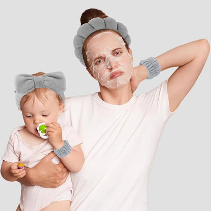 Makeup Headband Set Face Washing Headbands Wristband Tools 3pcs For Women Spa Washing Face Skin Care Hair Bands Tool Accessories
